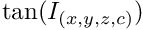 $\tan(I_{(x,y,z,c)})$