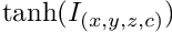 $\mathrm{tanh}(I_{(x,y,z,c)})$