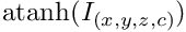 $\mathrm{atanh}(I_{(x,y,z,c)})$