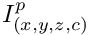 $I_{(x,y,z,c)}^p$