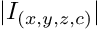 $|I_{(x,y,z,c)}|$