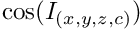 $\cos(I_{(x,y,z,c)})$